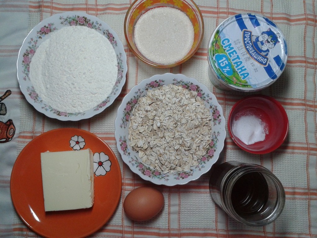 Ингредиенты для овсяного печенья
