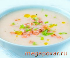 Фото блюда к рецепту Суп манный с ветчиной