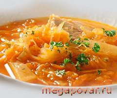 Фото блюда к рецепту Щи из квашеной капусты со свининой и рисом