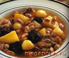 Фото блюда к рецепту Картофельный суп с черносливом и клецками