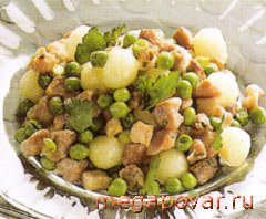 Фото блюда к рецепту Салат из копченого мяса и дыни