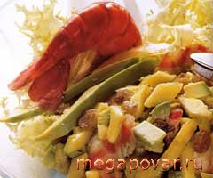 Фото блюда к рецепту Салат с омарами и авокадо