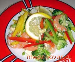 Фото блюда к рецепту Салат с креветками и лимоном