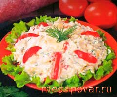 Фото блюда к рецепту Салат из помидоров и творога