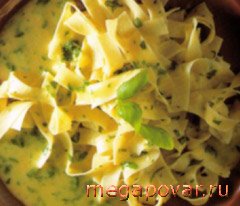 Фото блюда к рецепту Широкие макароны с базиликом