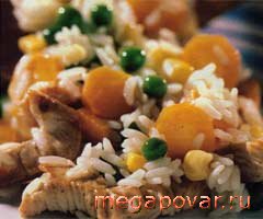 Фото блюда к рецепту Рис с индейкой и морковью