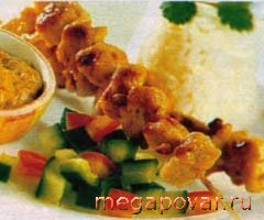 Фото блюда к рецепту Курица на шампурах с соусом