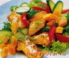 Фото блюда к рецепту Курица с овощами и папайей