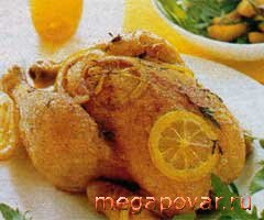 Фото блюда к рецепту Курица с лимоном, запеченным картофелем и соусом