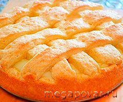 Фото блюда к рецепту Яблочный пирог с заварным кремом