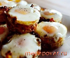 Фото блюда к рецепту Картофельные корзинки с яичницей-глазуньей